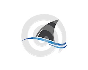 Shark fin logo template vector icon illustration