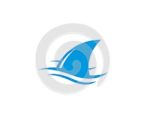 Shark fin logo template vector icon illustration