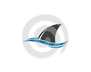 Shark fin logo template vector icon illustration