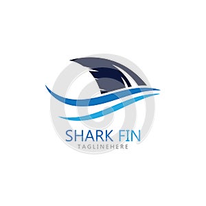 Shark fin logo template vector icon illustration design.