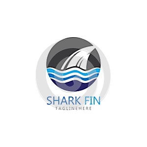 Shark fin logo template vector icon illustration design.
