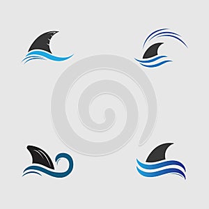 Shark fin logo template vector icon illustration design