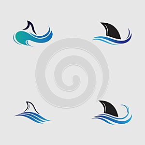 Shark fin logo template vector icon illustration design