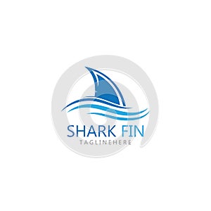 Shark fin logo template vector icon illustration design.