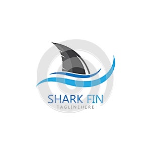 Shark fin logo template vector icon illustration design.