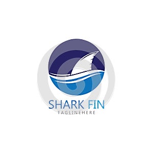 Shark fin logo template vector icon illustration design.