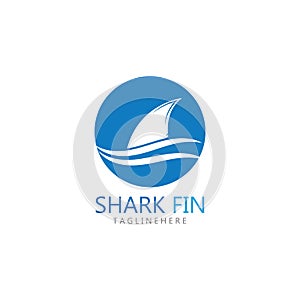 Shark fin logo template vector icon illustration design.