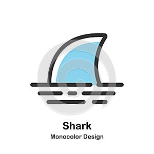 Shark Fin Monocolor Illustration