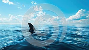 The shark fin in ocean.AI generated image