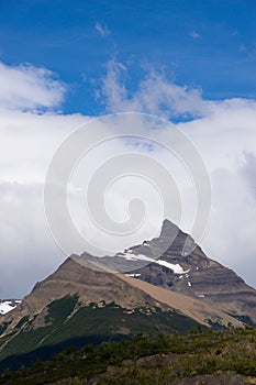 Shark fin shaped mountain on the perito moreno glacier in santa cruz argentina photo