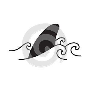 shark fin vector icon dolphin fish whale japan wave logo symbol cartoon character illustration