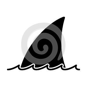 Shark fin vector icon dolphin fish whale logo symbol cartoon character illustration sea ocean doodle design isolated