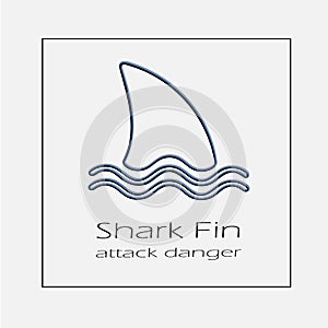 Shark fin vector icon eps 10. Simple isolated illustration