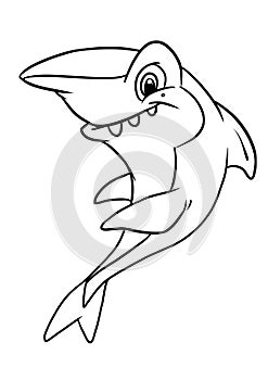 Shark fish predatory illustration cartoon coloring