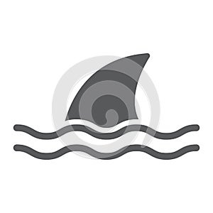 Shark glyph icon, ocean and predator, dangerous fish sign vector graphics, a solid icon on a white background, eps 10.