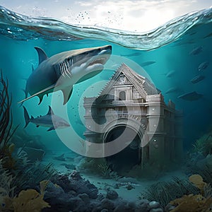 Shark Habitats. Generative AI