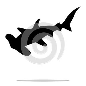 Shark hammerhead predator nautical black silhouette animal