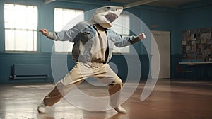 Shark Hip Hop Dancing: A Darkly Comedic And Realistic 8k Commercial Imagery