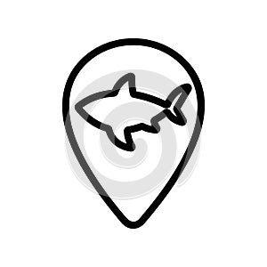 Shark icon vector. Isolated contour symbol illustration