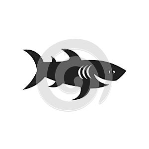 Shark icon vector sign and symbol isolated on white background, Shark logo concept