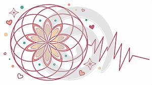 Shark illustration with abstract geometric patterns vector design Generative AI