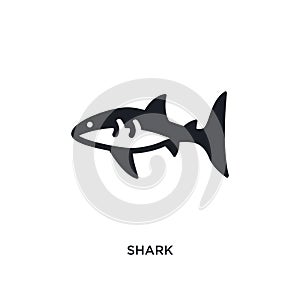 shark isolated icon. simple element illustration from nautical concept icons. shark editable logo sign symbol design on white