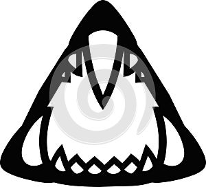Shark Jaws Silhouette Vector Icon