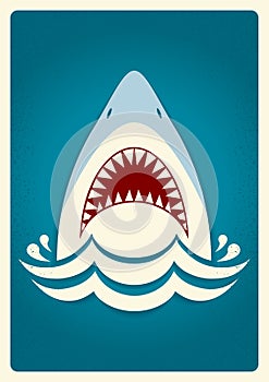 Shark jaws.Vector background illustration