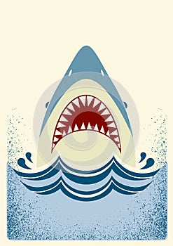 Shark jaws.Vector color illustration photo