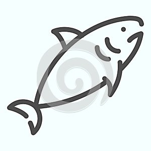 Shark line icon. Sea predator illustration isolated on white. Shark logo outline style design, designed for web and app