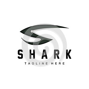 Shark Logo, Wild Fish Vector Illustration, Ocean Predator, Product Brand Design Icon