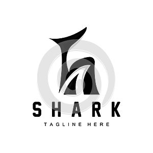 Shark Logo, Wild Fish Vector Illustration, Ocean Predator, Product Brand Design Icon