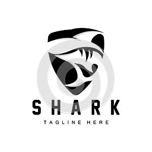 Shark Logo, Wild Fish Vector Illustration, Ocean Predator, Product Brand Design Icon