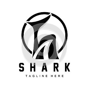 Shark Logo, Wild Fish Vector Illustration, Ocean Predator, Product Brand Design Icon