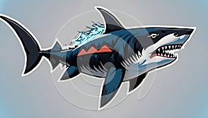 Shark mascot logo. Shark sport logo