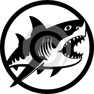 Shark - minimalist and flat logo - vector illustration