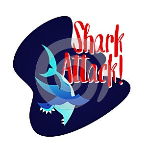 Shark - modern vector phrase flat illustration.