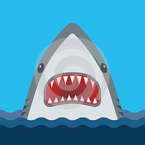 Shark with open mouth and sharp teeth