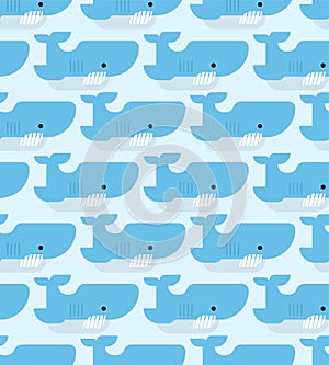 Shark pattern seamless cartoon style. Underwater predator background. Texture for baby cloth. vector illustration