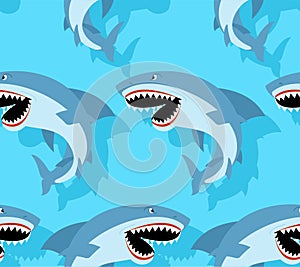 Shark pattern seamless. Sea predator background. Large predatory marine fish ornament. vector texture