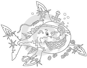 Shark Pirate attacking