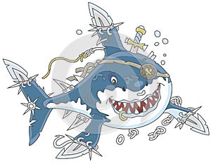 Shark Pirate attacking photo