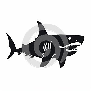 Cute Shark Silhouette: High Quality Vector Drawing photo
