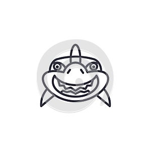Shark smile vector line icon, sign, illustration on background, editable strokes