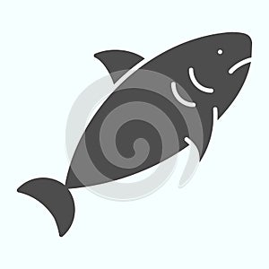 Shark solid icon. Sea predator illustration isolated on white. Shark logo glyph style design, designed for web and app