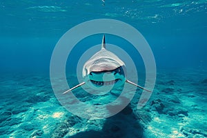 Shark swimming underwater in sea