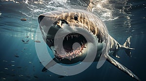 Shark underwater. Generative Ai