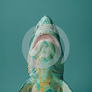 Shark viewed through a kaleidoscope, creating a surreal paradoxical image photo