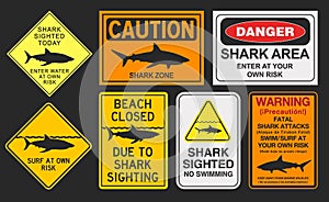 Shark warning signs photo