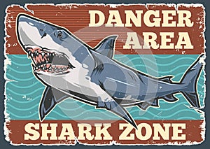 Shark zone vintage flyer colorful